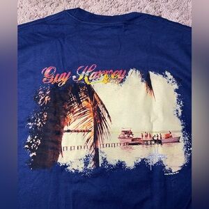 Vintage Guy Harvey Coast Beach Tee Adult Size L AFTCO Fishing Blue Boat Shirt